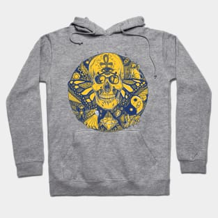 Navy Gold Skull Circle of Humanity Hoodie